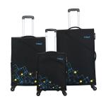 TIMUS FLASH BLACK POLYESTER TROLLEY BAG SET OF 3
