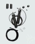 Burnlab Pro Power Plus Skipping Rope - Anti Slip, Adjustable, Ball Bearing Design for Gym, Crossfit, Double Unders, Speed Jumping, Boxing, Cardio and Weight Loss - for Men and Women (Black)