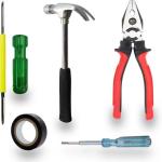 Tools Titan 2in1 Screw driver with Tester Hand Hammer Tape and Plier Hand Tool Kit