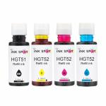 INKSPOT Refill Ink for Ink Tank gt51 gt52 310, 315, 319, 410, 415, 419, GT5810, GT5820, GT5811, GT5821, GT5822 Printers (Color Set)