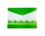 Shining Zon A4 FS Legal Size Document Holder Certificates File Folder Envelope Storage Folder File Snap Button - (Pack Of 50 Green Flower Design)