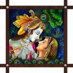CRAFTZO Radha Krishna Premium Acrylic Wall Painting/ Wall Decor / Home Decor/ Wall Art (16 * 16 Inch , Wooden Frame, Acrylic Print)