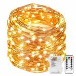 XERGY 8 Mode Copper Wire 100 LED String Fairy Light with Remote for Home Decoration (10M-Warm White)