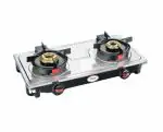 Prestige Svachh Sleek 2B stainless-steel top Gas Stove with liftable 2 burners( Brass, Silver and Black)