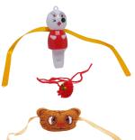 Kavim 1 cotton fabric , 1 whistle light & 1 bhagwan ji ki rakhi