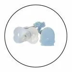 Safe-O-Kid-Baby Pacifier/Nipple With Chain And Clip, Lovely Cartoon Shaped Pacifier, Helps In Preventing From Dust - (Blue) Pack of 1