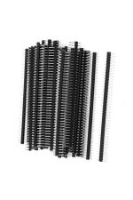 Robotbanao Black Single Row Male 2.54 Breakable Pin Header Connector Strip for Arduino Set of 40 RBB_00502