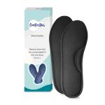 Footvital Memory Foam Shoe Insoles Supports Heel & Absorbs Foot Sweat, Lightweight for Men & Women-Black (1 Pair)(Size-8)