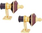 Grownix Nails Ink Iron, Aluminium Gold, Maroon Curtain Knobs (Pack Of 2)