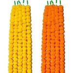 WDECOR Traditional Indian House Decoration Marigold Artificial Flower Orange, Yellow Marigold Artificial Flower (125 inch, Pack of 10, Garlands)