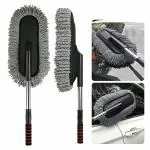 AutoGleam Car Duster, Extendable Long Handle Microfiber Car Duster Exterior Scratch Free Car Cleaning Tool, Car Dust Brush for Truck, Pickup, SUV, RV, Motorcycle, Vehicles Cleaning,(Multicolor)