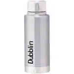 Dubblin Carry Premium Stainless Steel Double Wall Vacuum Insulated BPA Free Water Bottle, Sports Thermos Flask Keeps Hot 6 Hours, Cold 12 Hours (Silver 350 ML)