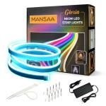 MANSAA M58 Neon LED Strip Light | 5 Meter | Blue Color | With 12 Volts Adaptor | Neon Strip Light | Home Decoration