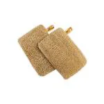 Nat Habit Natural Sun Dried Bath Loofah| Body Sponge & Scrubber for Men & Women, Pack of 2
