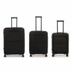 it luggage Momentous Polypropylene Hardsided Fashion Luggage Suitcase Expandable 8 Wheel Trolley 16-2886-08 Large-Medium-Small Cabin with Laptop Section Black Set of 3