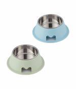 Emily Pets Dog Cat Bowls Premium Plastic for Dog Bowls Cat Bowls for Slow Feeder Dog Bowls for Puppy Food Treat Pet Small Medium (Blue-Green, Pack of 2)