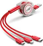 G2L 3 in 1 fast Charging Type-C, Micro and Phone Pins ,Smart Charge 3 Port Data 2 m Micro USB Cable (Compatible with All Vivo, Oppo, Samsung, Gionee, Mi, Vivo, One Plus and Boat, Multicolor)