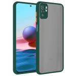 Casotec Matte Finish Shockproof Hard Back and Side Soft Smoke Back Case Cover for Mi Redmi Note 10 - Green