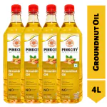 Pinkcity Wellness Pure Groundnut Oil 4 L | Wood Pressed | 4 x 1 Litre Bottle