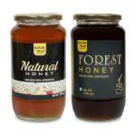 NATURE TRUST HONEY Raw Organic Forest Honey & Natural honey Organic Pure Natural Unprocessed Original Honey - 1200 g Glass Jar (Pack of 2)