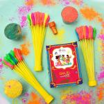 CraftVatika Holi Colour with water balloon, Holi Ke Rang with 100 Water Balloons Combo