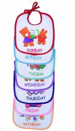 Mom's Pride Cute Baby Multicolor Cotton, Pvc Baby Double Layered Waterproof Soft Bib (Pack Of 6)