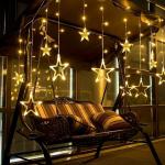 Dripping Colors 12 Stars 138 LED Yellow Copper Curtain Lights 3 x 1 m