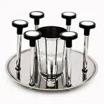 ZMS Marketing Silver Stainless Steel Glass And Spoon Stand Glass Holder