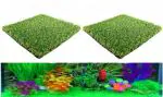 SANSEFERO Green Plastic Aquarium Tank Mat 9 x 9 inch (Pack of 2)