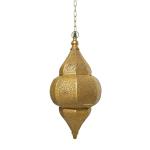 GIG Handicrafts Moroccan Iron Pendant Light Decorative Metal Hanging Lamps Size (20 x 20 x 43 cm, Gold)