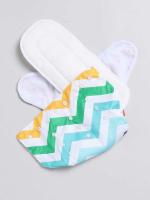 Royal brats Reusable diaper Multicolor zigzag Waves |white base|