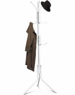 House of Quirk Coat Rack Freestanding Metal Hat Rack Hanger 12 Hook Hanging Bag- White