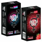 NottyBoy 4in1 Ribbed, Dotted, Extra Time, Contour and Thin Strawberry Flavour Condoms - 20 Pieces