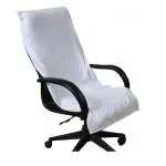Bath On Cotton Solid Luxury Unique Office Chair Towel with Tie Knot | white