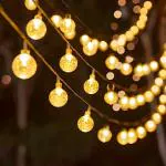 X4CART Crystal Bubble Ball String LED Lights For Home decoration String Fairy Lights - Transform Your Diwali and Christmas Decorations Room decoration with Enchanting Multi Lighting (3 Meter 14 led ,Yellow)