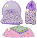 Kwitchy New Born Baby Boy's & Baby Girl's Bedding Combo Mosquito Net Bed Sleeping Bag & Plastic Sheets Set