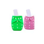 Chubby Cheeks Resuable Solid 2 Cloth Diapers with 2 Pieces of 3 Ply Soft For Baby, Infant