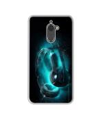 Casotec Cool Headphone Design Printed Silicon Soft TPU Back Case Cover for Coolpad Note 5 Lite