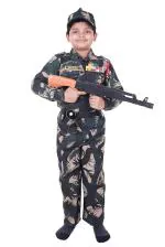 RAJ FANCY DRESSES Army Dress for Kids, Indian Military Soldier, Jungle Print Basic (12 - 14 Years)