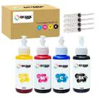 QUINK Refill Ink for 905 Ink Cartridge for Use in HPPro 6970 and HP 6960 Printers-Cyan Magenta Yellow and Black-100 ml Black and Tri Color Combo Pack Ink Bottle