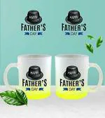 AKP SUBLIMATION Father's Day Froasted Yellow Glass Mug (325 ml)