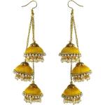 SANJ JEWELRY FASHION Sanj Silk Thread High Quality Three Layer Hook Drop Jhumki Earrings For Women Hook Dangle Silk Dori Jhumka Earrings For Girls Beads Silk Dori Jhumki Earring, Hoop Earring, Earring Set