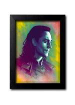 Blue Nexus Loki god of Mischief digital Art Wall Poster with Wall Frame Room Art Painting Collection A4 size 10x13
