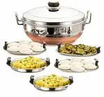 Sprello Multi Kadai with Copper Bottom All-in-One 2 Idli, 2 Dhokla, 1 Patra, Momo Steamer