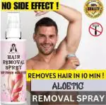ALOETIC Hair Removal Spray , hair removal cream , bal ko nikalne ka cream , nicheke bal hatane ka cream , | For Bikini, Legs, Arms & UnderArm | Removes Hair in 10 Minutes with Skin Detan | Gives 3 Full Body Usage in 100 ml