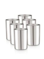 HOMETALES Stainless Steel Amrapali Glasses, 350ml per Unit, Pack of 6 (Heavy 22 gauze)