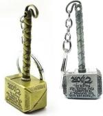 Blue Aura Stuard Multicolor Thor Hammer Key Chain