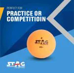 Stag Iconic 1 Star Orange Table Tennis Balls Pack of 3 Perfect for Practice Training & Competitive Matches