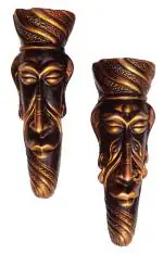 New Life Terracotta Handmade Wall Hanging Masai Home Decorative Mask- (Copper, 15 Inch)