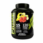 Bigflex Prime Muscle Mass Gainer, 3Kg [ Banana Strawberry ] | High Protein and High Calorie Mass Gainer, Weight Gainer | 593 Calories | 15G Protein | 3G Creatine | With Added Digestive Enzymes | Lab Tested